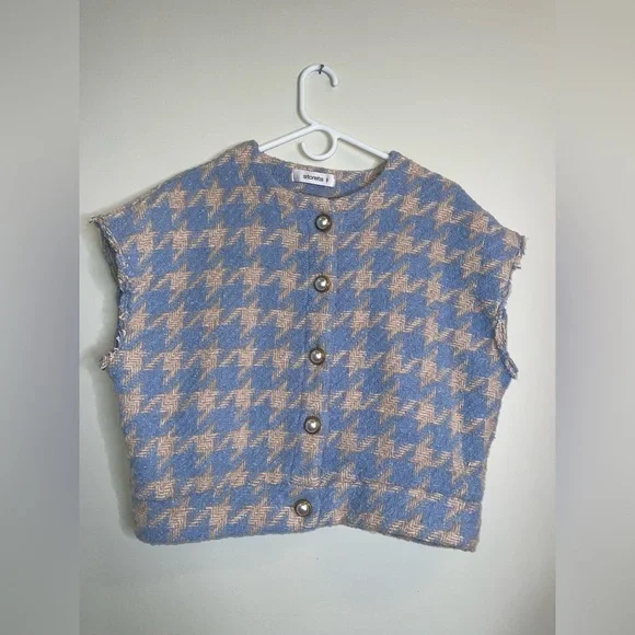 STORETS Lori Houndstooth  Sz M In Skyblue - Picture 2 of 6